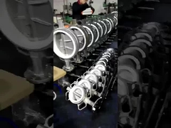 कीड़ा गियर संचालित स्टेनलेस स्टील शरीर और पीटीएफई बैठे वेफर प्रकार तितली वाल्व